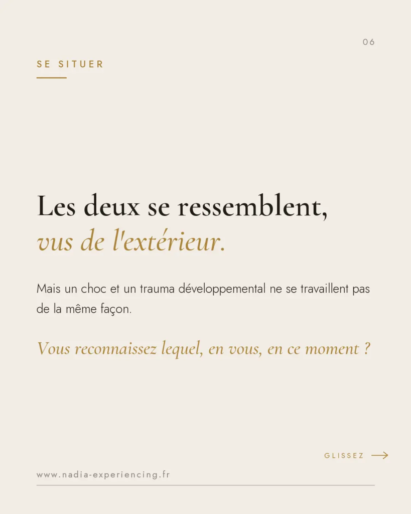 Trauma de choc et de développement se ressemblent , mais...