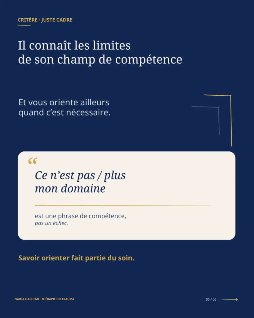 Comment-choisir-un-bon-therapeute-pour-un-trauma-psy-Nadia-Hachemi-therapeute-narm-et-somatic-experiencing- Les limites de compétences